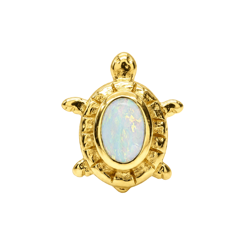 Turtle – 14K Gold Threadless/Threaded End