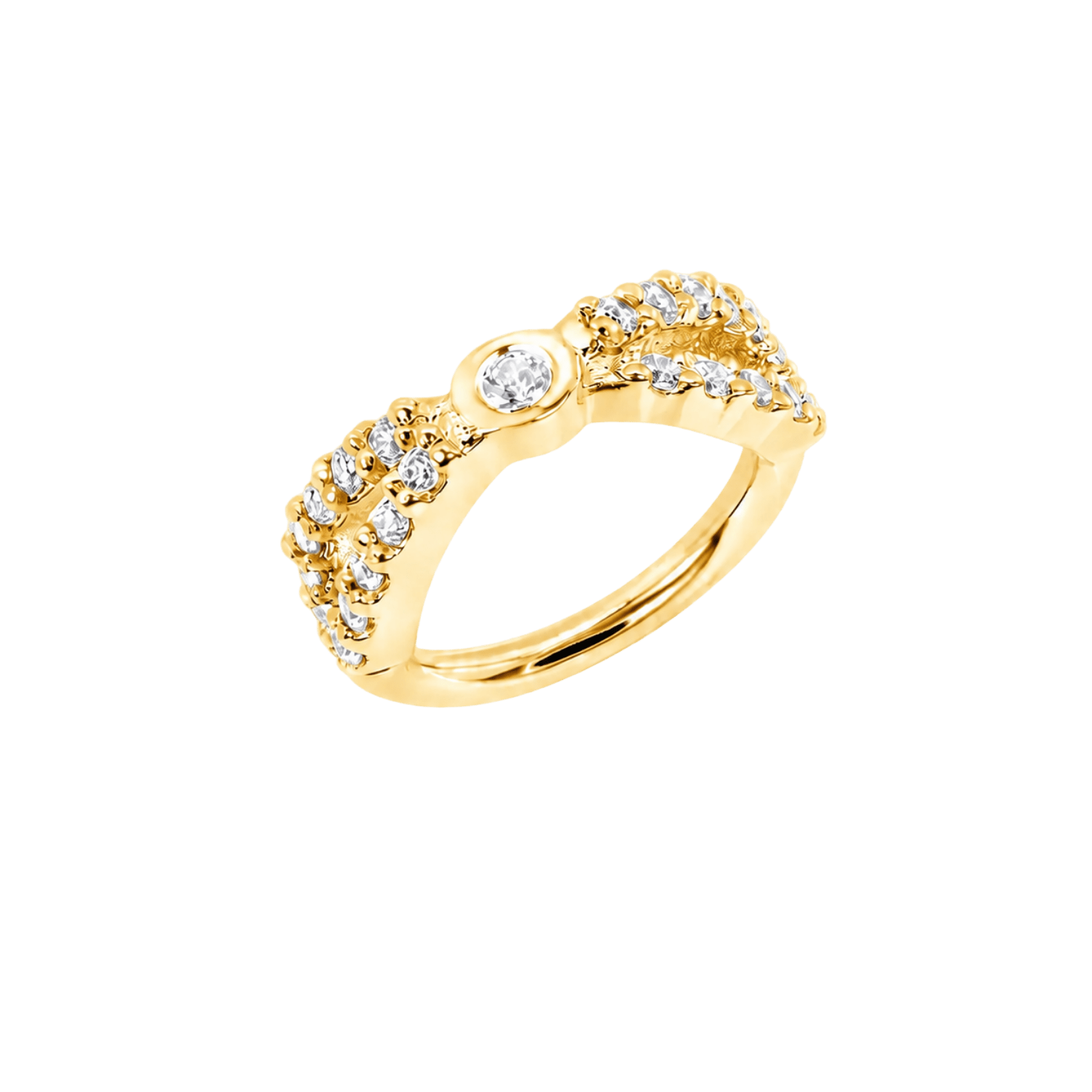 Tuxedo Seamless Ring – 14K Gold Precision-Set Gemline Design - piercing-zone.com
