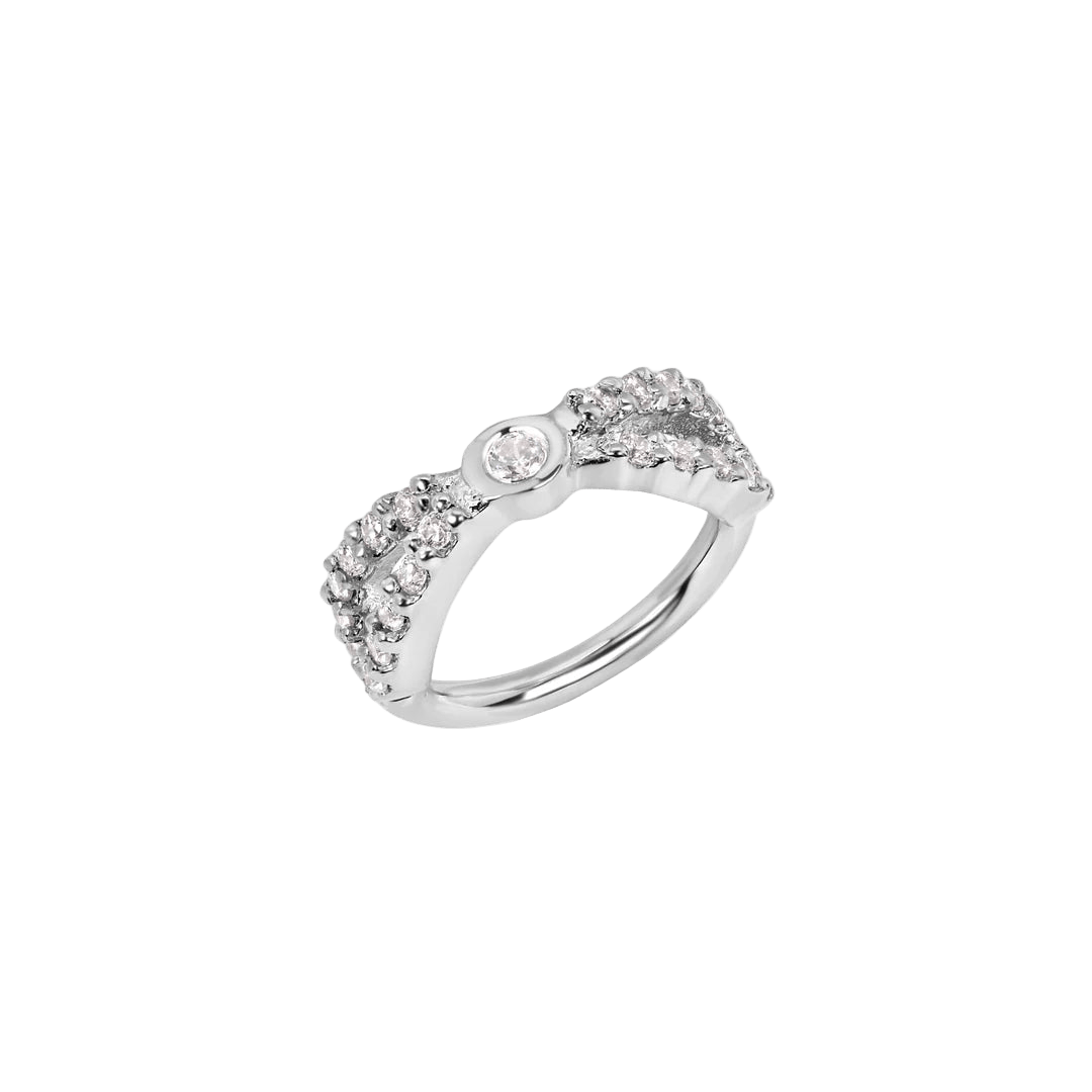 Tuxedo Seamless Ring – 14K Gold Precision - Set Gemline Design - piercing - zone.com