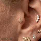 Twinkle Star – Celestial Spark – 14K Gold Threadless End - piercing - zone.com