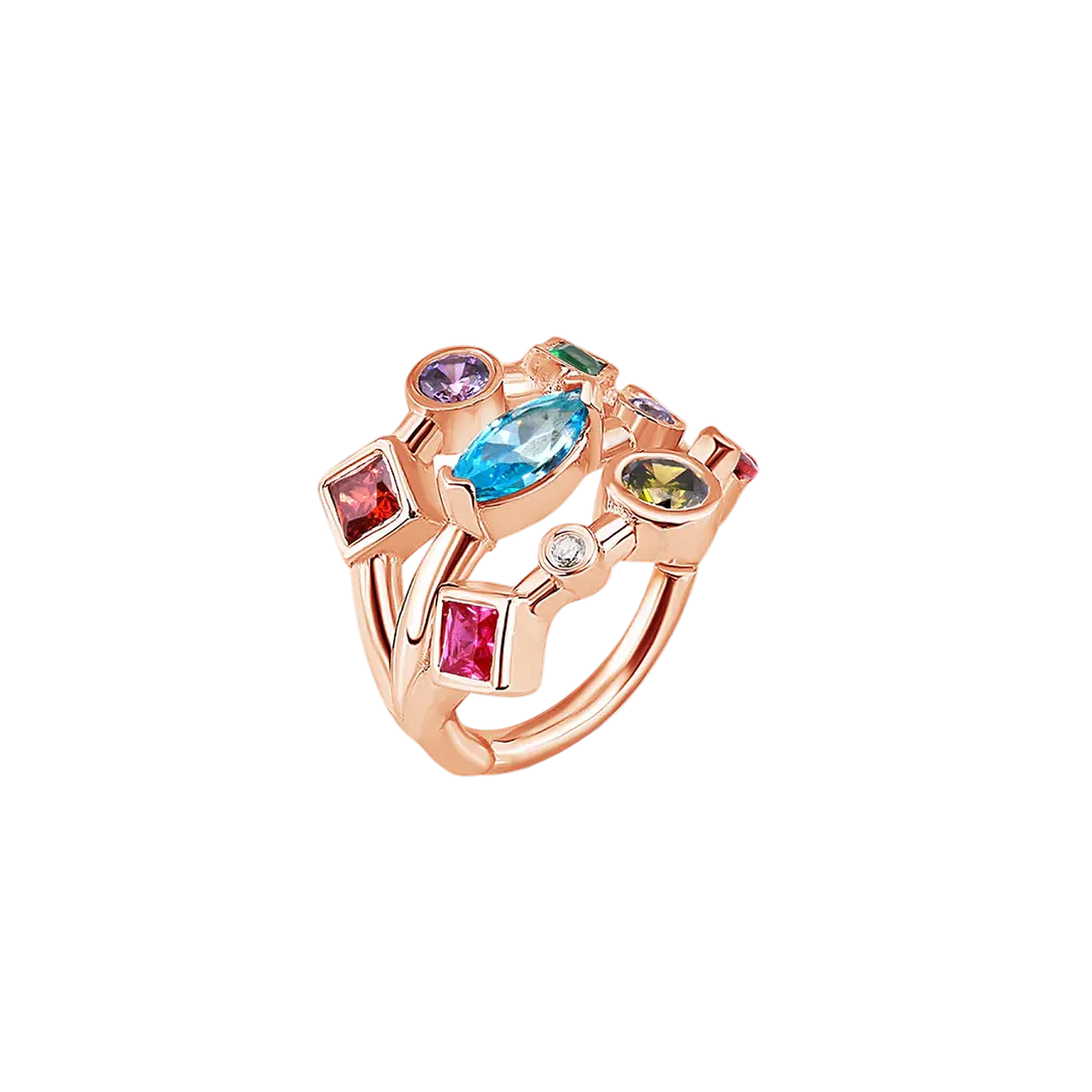 Twinkling Lights Clicker – 14K/18K Gold Gem Clicker Ring - piercing-zone.com