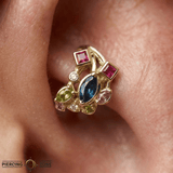 Twinkling Lights Clicker – 14K/18K Gold Gem Clicker Ring - piercing - zone.com