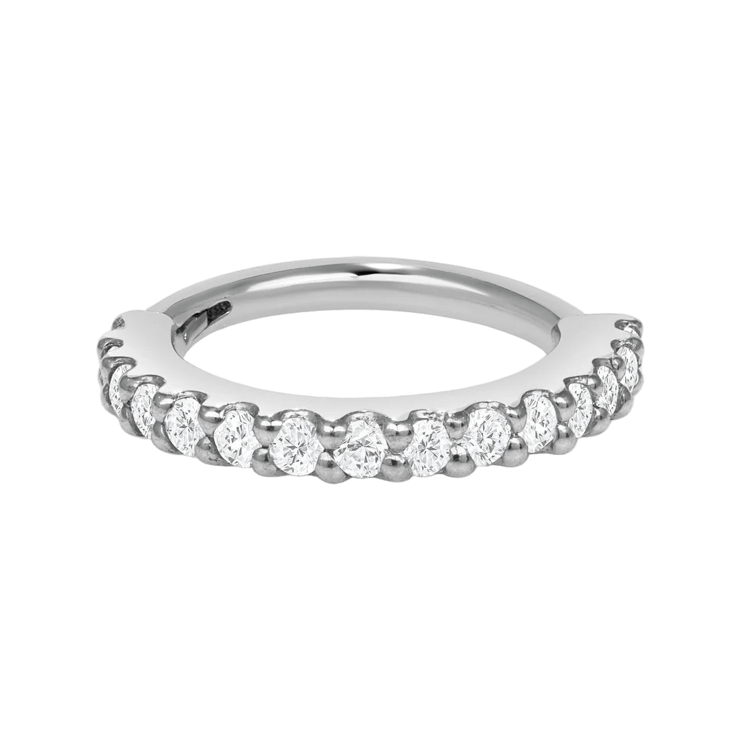 U - Setting Gemmed Clicker with 15 Gems – 14K & 18K Gold - piercing - zone.com