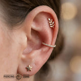 U - Setting Gemmed Clicker with 15 Gems – 14K & 18K Gold - piercing - zone.com