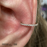U - Setting Gemmed Clicker with 15 Gems – 14K & 18K Gold - piercing - zone.com