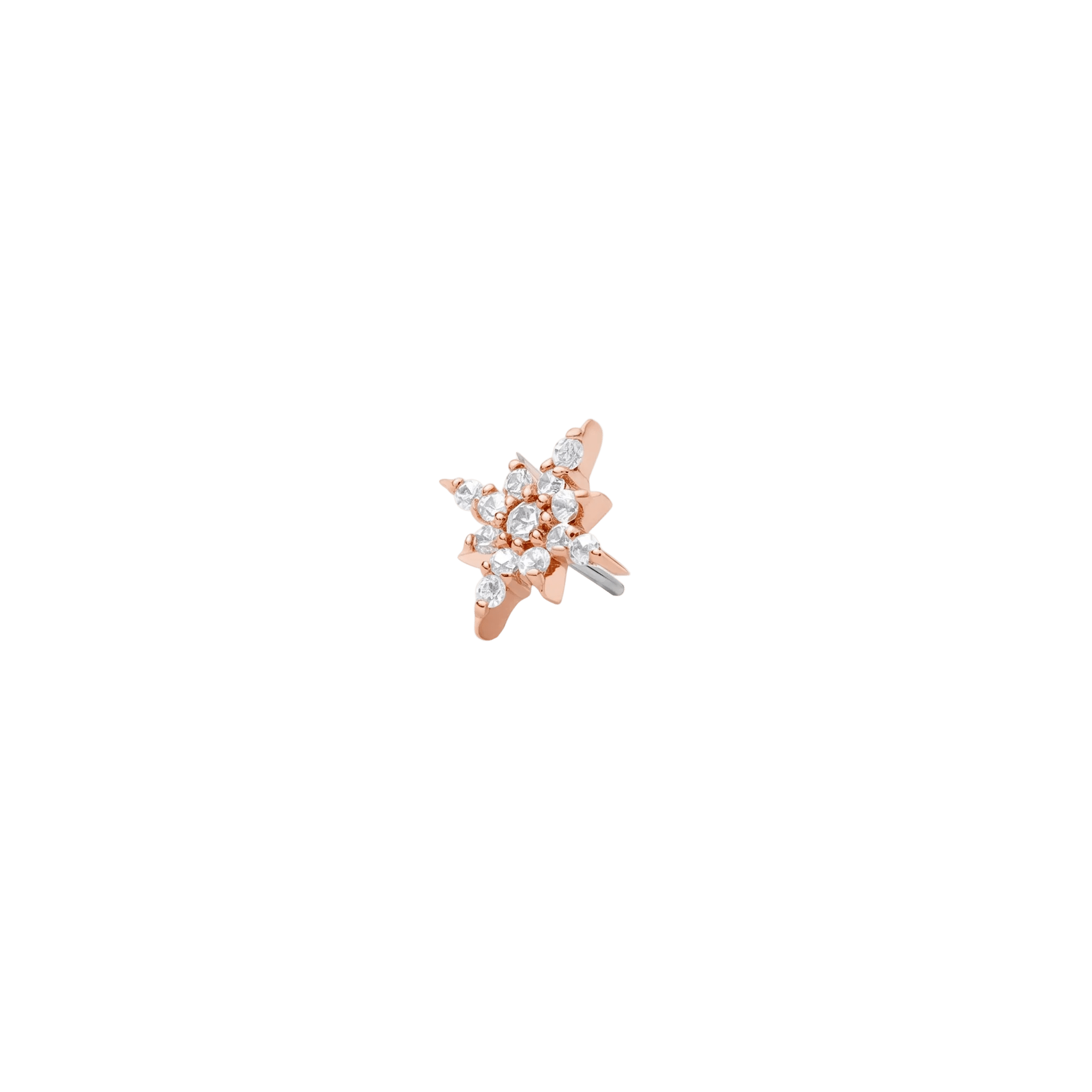 Ultra Lustre Pin Pave - 14K Gold Gem Threadless End - piercing - zone.com