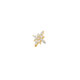 Ultra Lustre Pin Pave - 14K Gold Gem Threadless End - piercing - zone.com