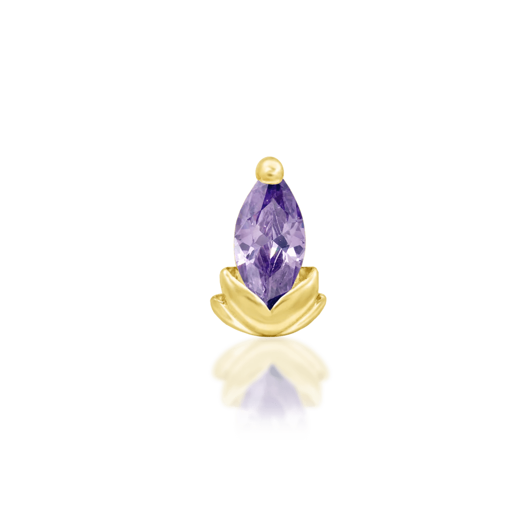 Uma – 14K Gold Gemstone Threadless End - piercing - zone.com