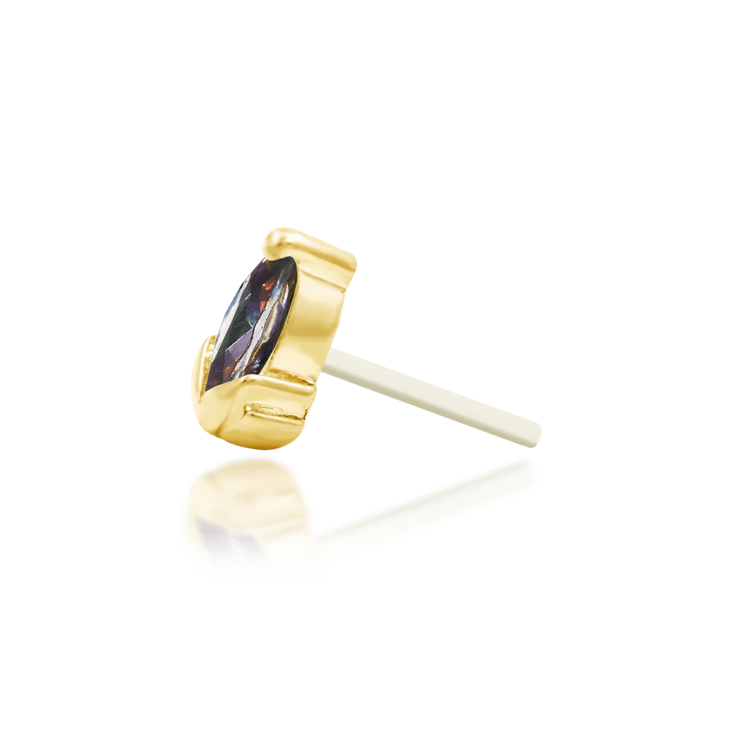 Uma – 14K Gold Gemstone Threadless End - piercing - zone.com