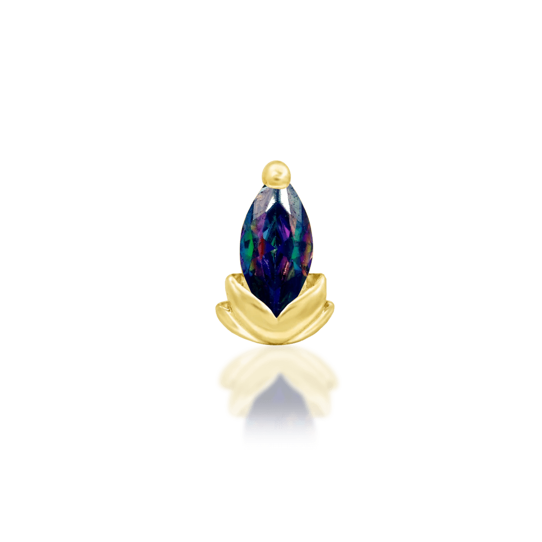 Uma – 14K Gold Gemstone Threadless End - piercing - zone.com