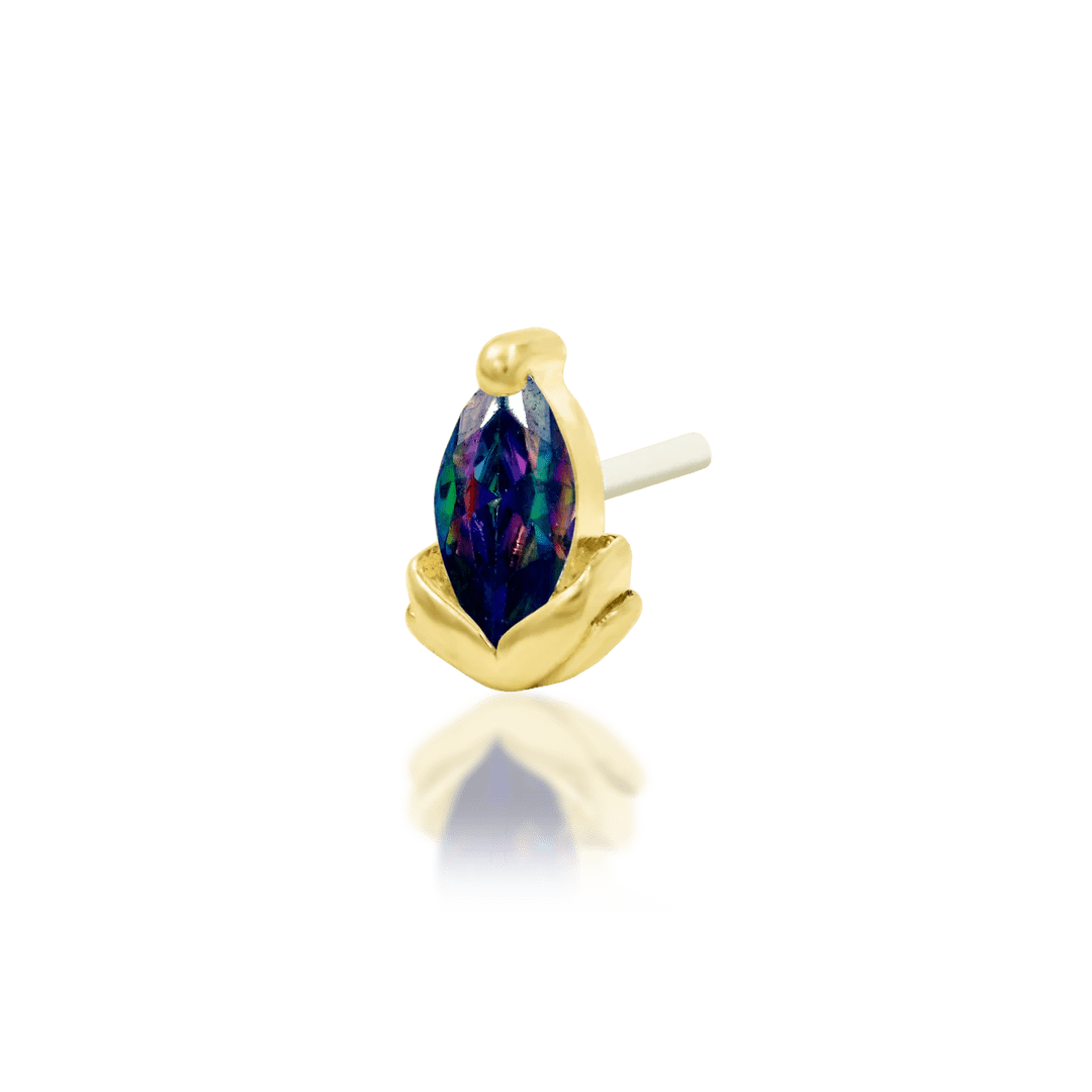 Uma – 14K Gold Gemstone Threadless End - piercing - zone.com