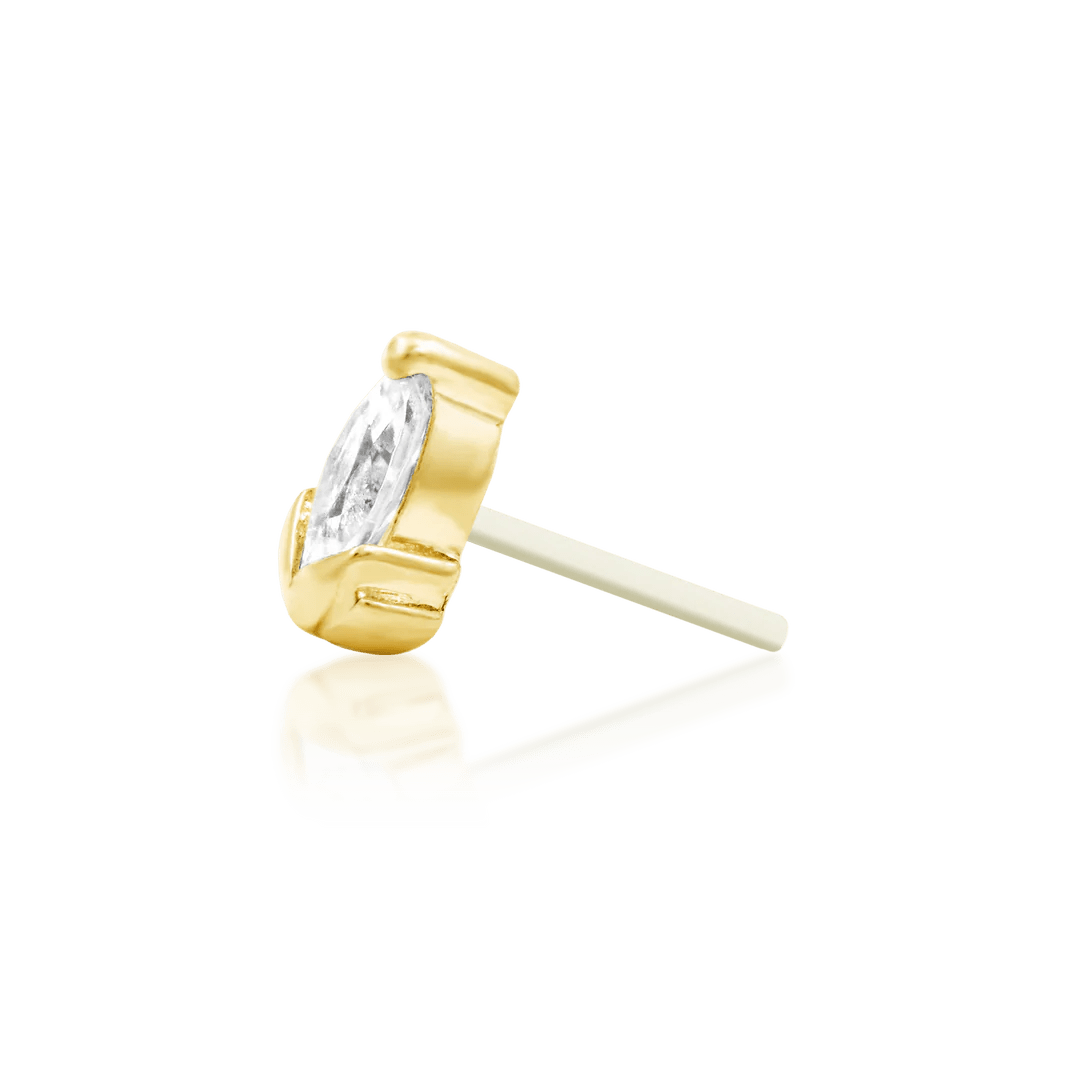 Uma – 14K Gold Gemstone Threadless End - piercing - zone.com