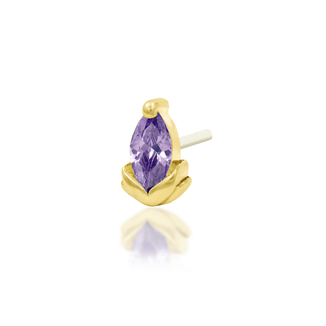 Uma – 14K Gold Gemstone Threadless End - piercing - zone.com
