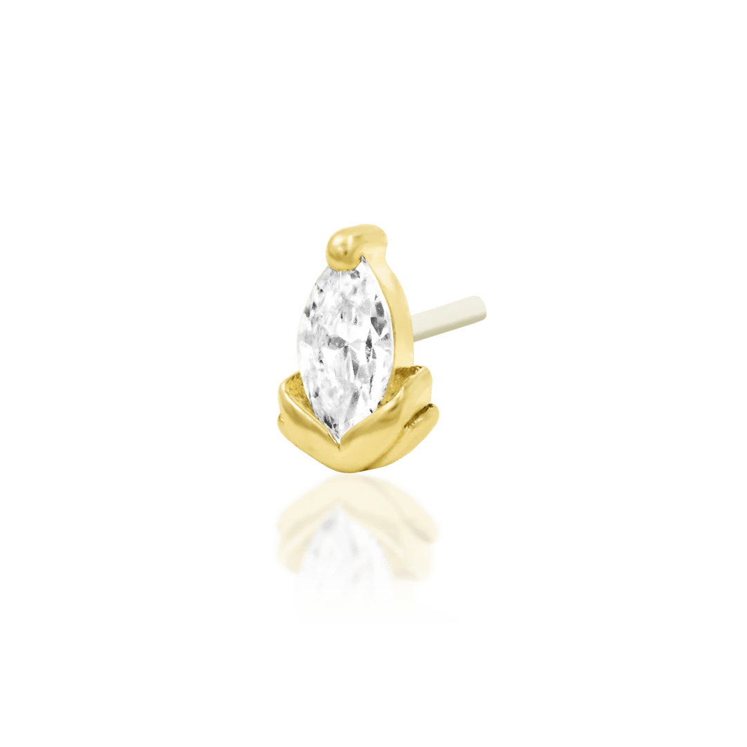 Uma – 14K Gold Gemstone Threadless End - piercing - zone.com