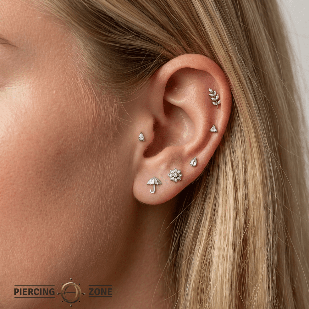 Umbrella – 14K Gold Threadless/Threaded End - piercing - zone.com