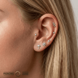 Umbrella – 14K Gold Threadless/Threaded End - piercing - zone.com