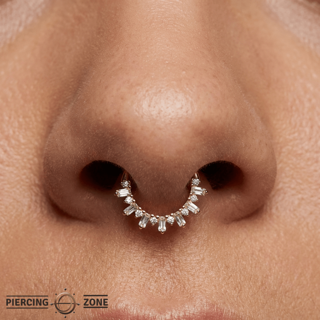 Unforgettable – CZ Pavé Radiance – 14K Gold Clicker Ring - piercing - zone.com