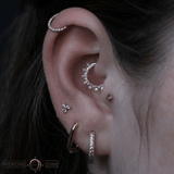 Unforgettable – CZ Pavé Radiance – 14K Gold Clicker Ring - piercing - zone.com