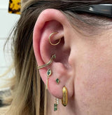 Unice II – 14K Gold & Moss Agate Threadless End - piercing - zone.com