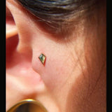 Unice II – 14K Gold & Moss Agate Threadless End - piercing - zone.com