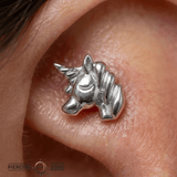 Unicorn – 14K Gold Threadless/Threaded End - piercing - zone.com