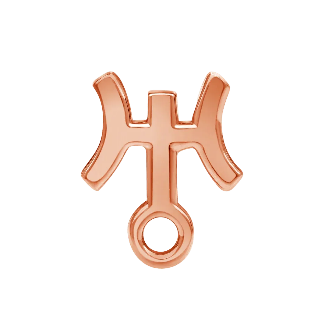 Uranus Symbol – 14K/18K Gold Flat Threadless End - piercing - zone.com