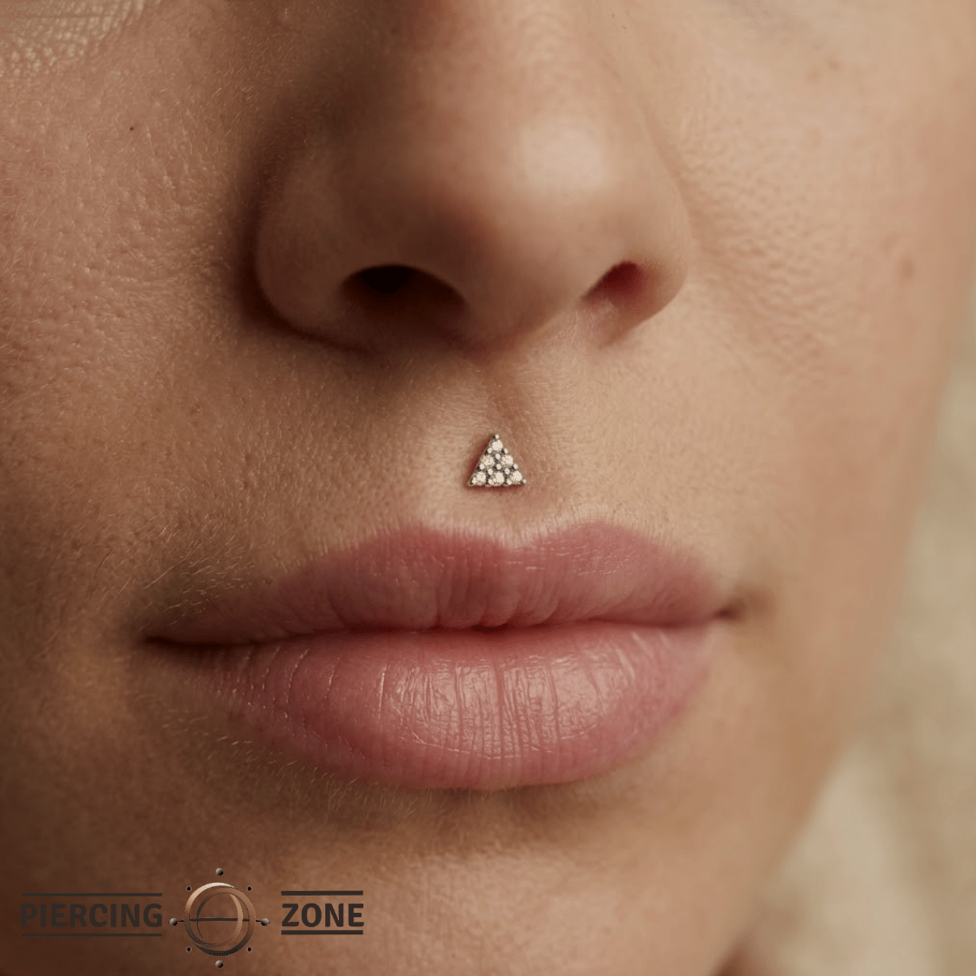 Vain – Diamond Triangle Cluster – 14K Gold Threadless End - piercing - zone.com