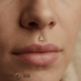 Vain – Diamond Triangle Cluster – 14K Gold Threadless End - piercing - zone.com