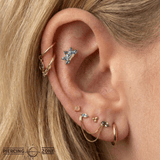 Valentina – London Blue Topaz & CZ Cluster – 14K Gold Threadless End - piercing - zone.com