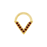 Valentina Seamless Ring – 14K Gold Nine-Gem Radiant Arc Design