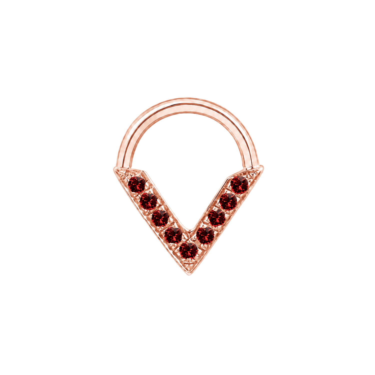 Valentina Seamless Ring – 14K Gold Nine-Gem Radiant Arc Design - piercing-zone.com