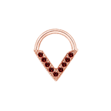 Valentina Seamless Ring – 14K Gold Nine-Gem Radiant Arc Design - piercing-zone.com