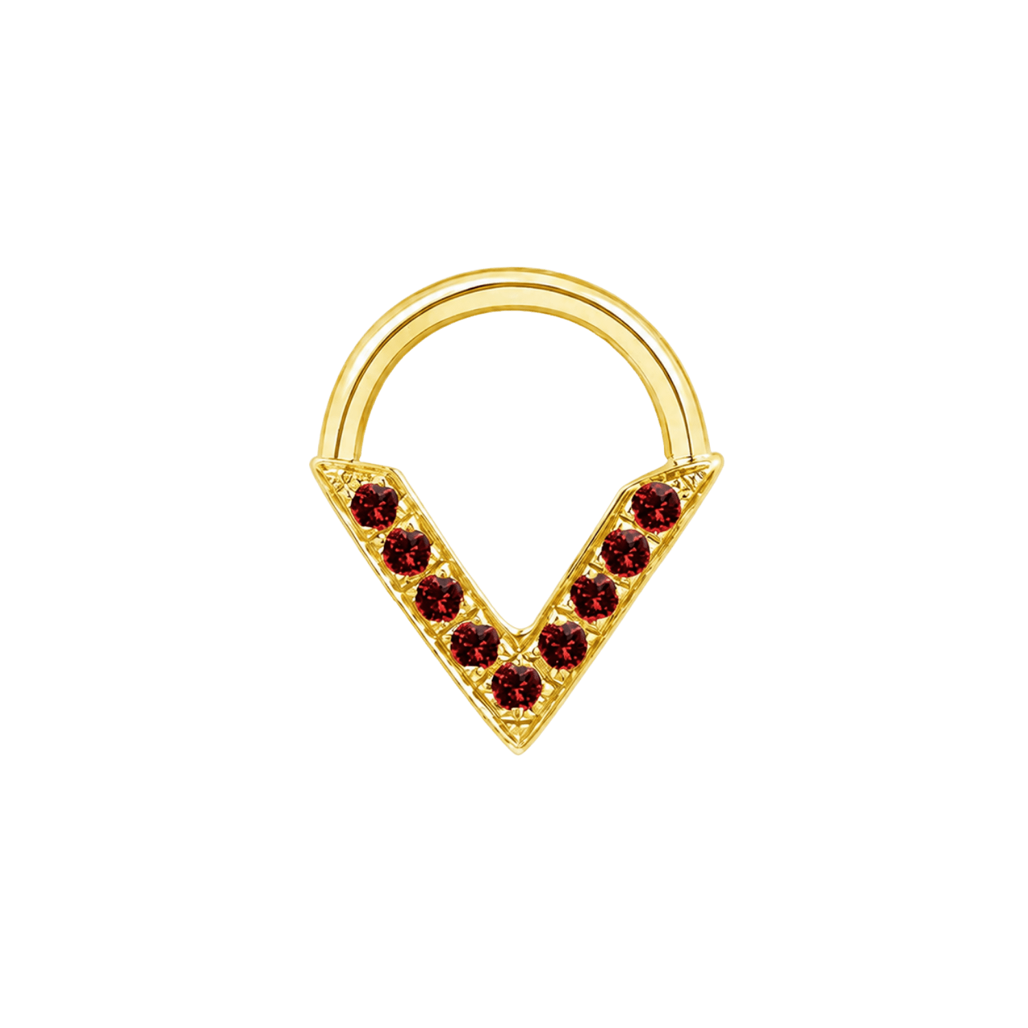 Valentina Seamless Ring – 14K Gold Nine-Gem Radiant Arc Design - piercing-zone.com