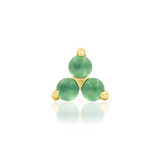 Valley II – Chrysoprase Trinity – 14K Gold Threadless End - piercing - zone.com