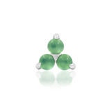 Valley II – Chrysoprase Trinity – 14K Gold Threadless End - piercing - zone.com
