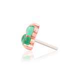 Valley II – Chrysoprase Trinity – 14K Gold Threadless End - piercing - zone.com