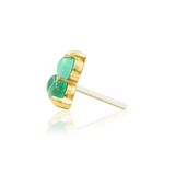 Valley II – Chrysoprase Trinity – 14K Gold Threadless End - piercing - zone.com