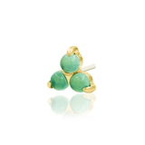 Valley II – Chrysoprase Trinity – 14K Gold Threadless End - piercing - zone.com