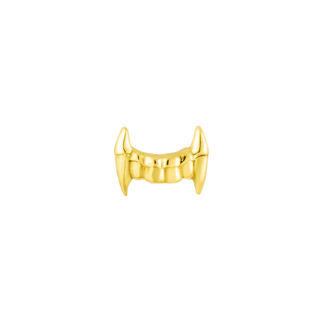 Vampire Fangs – 14K Gold Threadless & Threaded End - piercing - zone.com