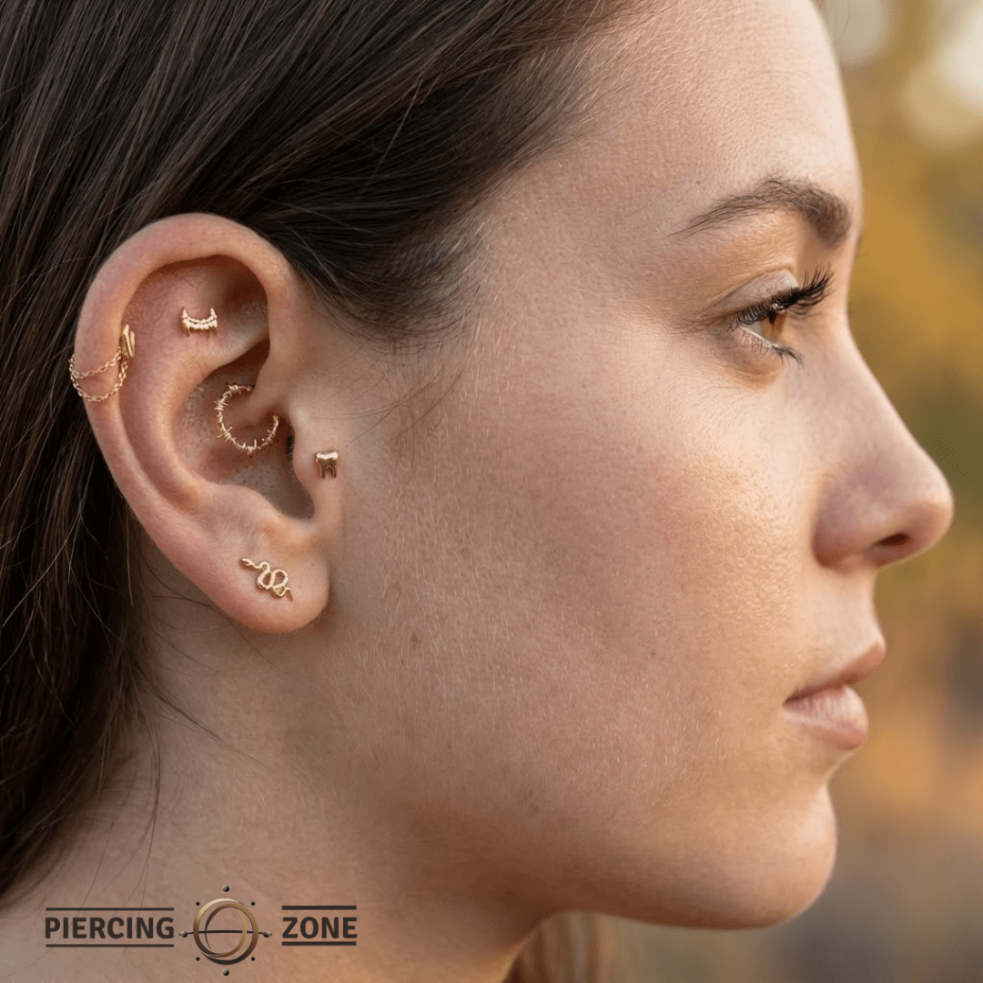 Vampire Fangs – 14K Gold Threadless/Threaded End - piercing - zone.com
