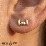 Vampire Fangs – 14K Gold Threadless/Threaded End - piercing - zone.com