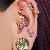 Vande – Amethyst – 14K Gold Threadless End - piercing - zone.com