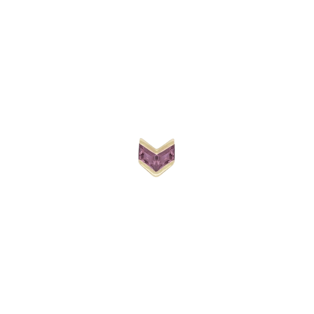 Vande – Amethyst – 14K Gold Threadless End - piercing - zone.com