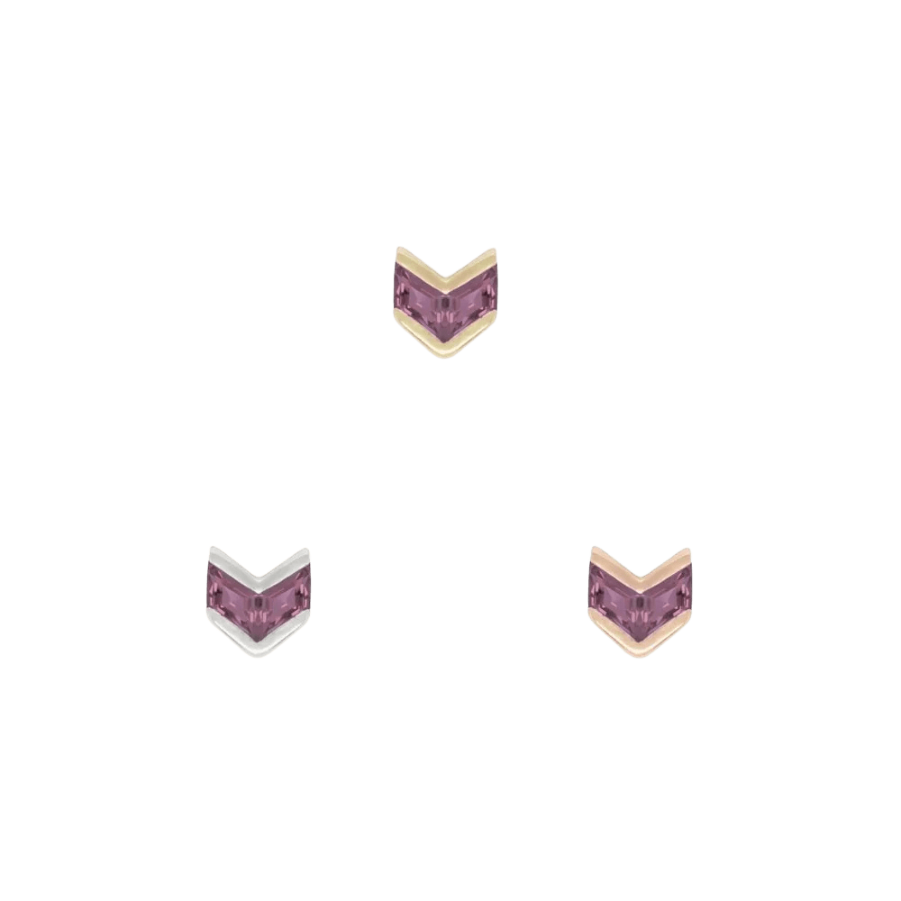 Vande – Amethyst – 14K Gold Threadless End - piercing - zone.com