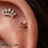 Vande – Garnet – 14K Gold Threadless End - piercing - zone.com