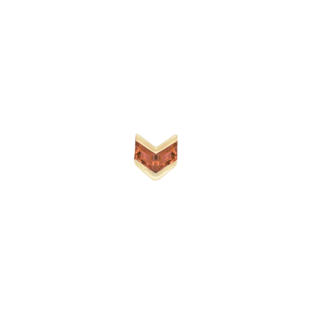 Vande – Garnet – 14K Gold Threadless End - piercing - zone.com