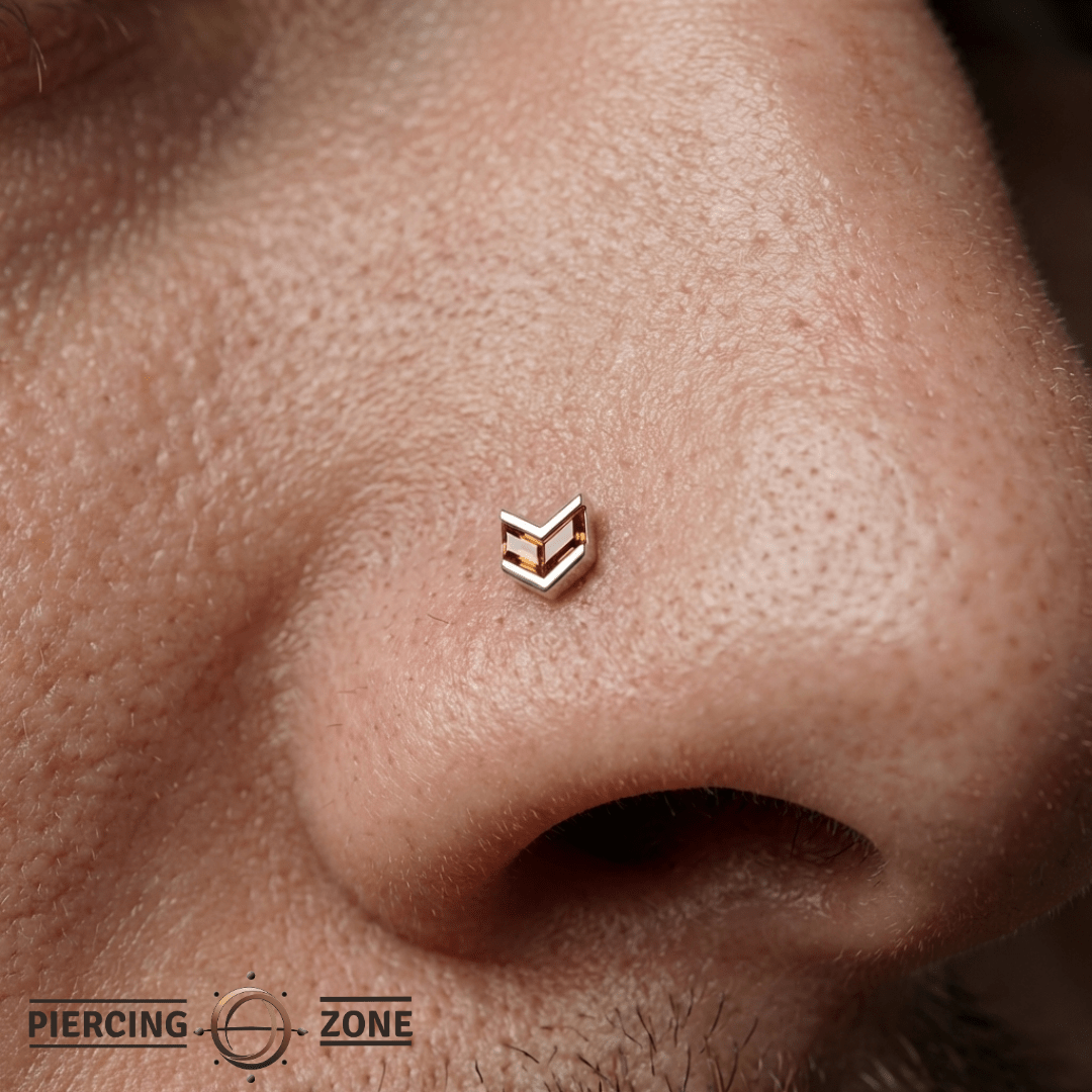 Vande – Garnet – 14K Gold Threadless End - piercing - zone.com