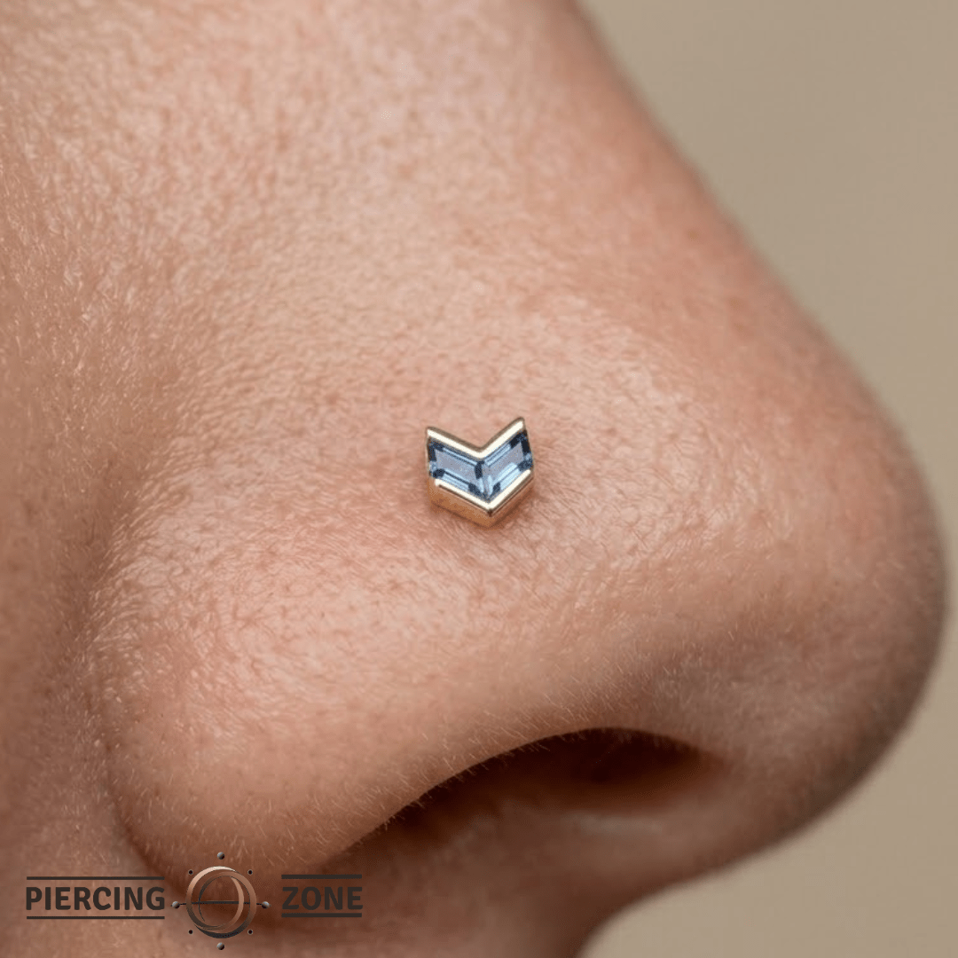 Vande – London Blue Topaz – 14K Gold Threadless End - piercing - zone.com