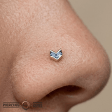 Vande – London Blue Topaz – 14K Gold Threadless End - piercing - zone.com