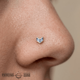 Vande – London Blue Topaz – 14K Gold Threadless End - piercing - zone.com
